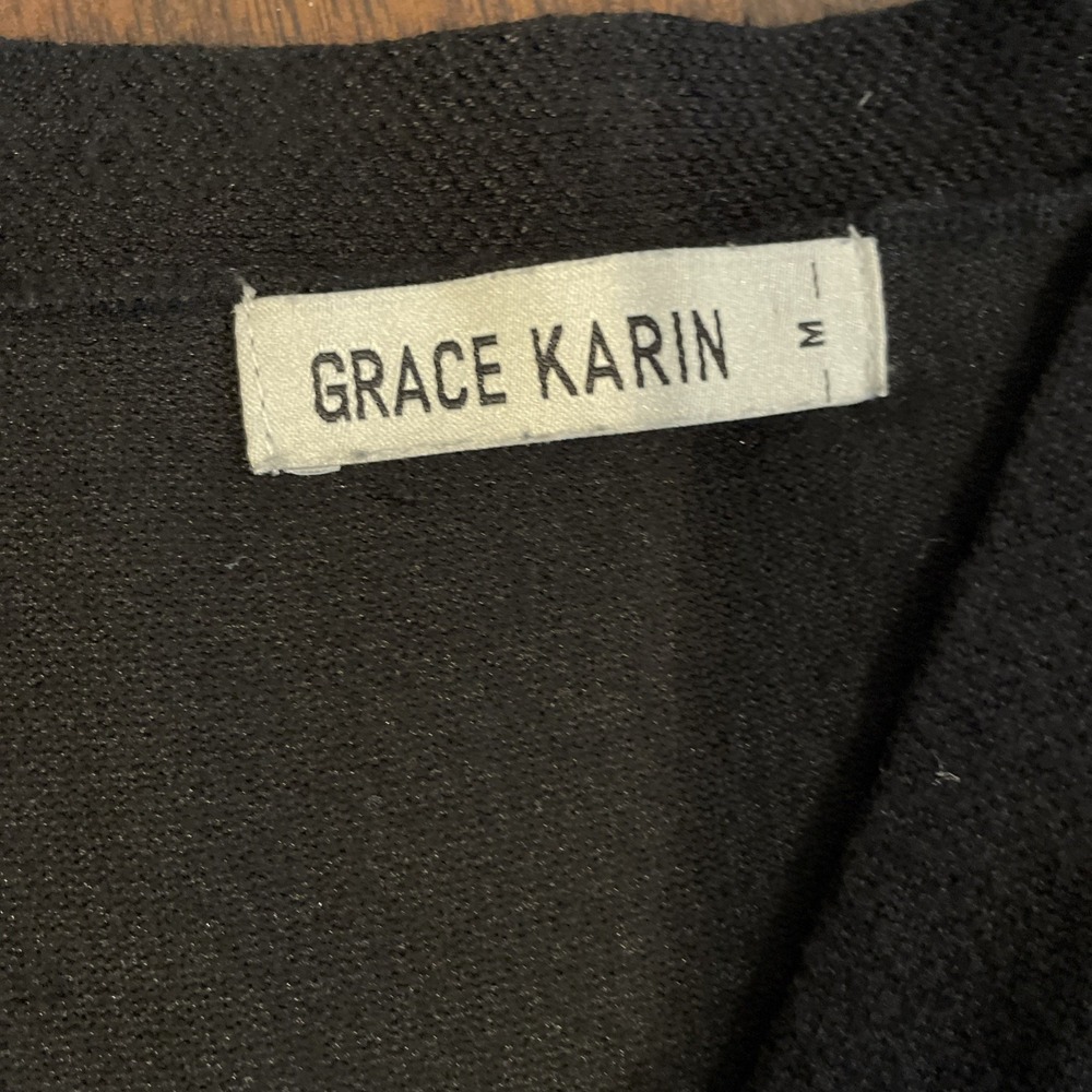 Grace Karen Women's Sweater Size m Black Button up Dark Academia‎ School Core - Picture 5 of 10
